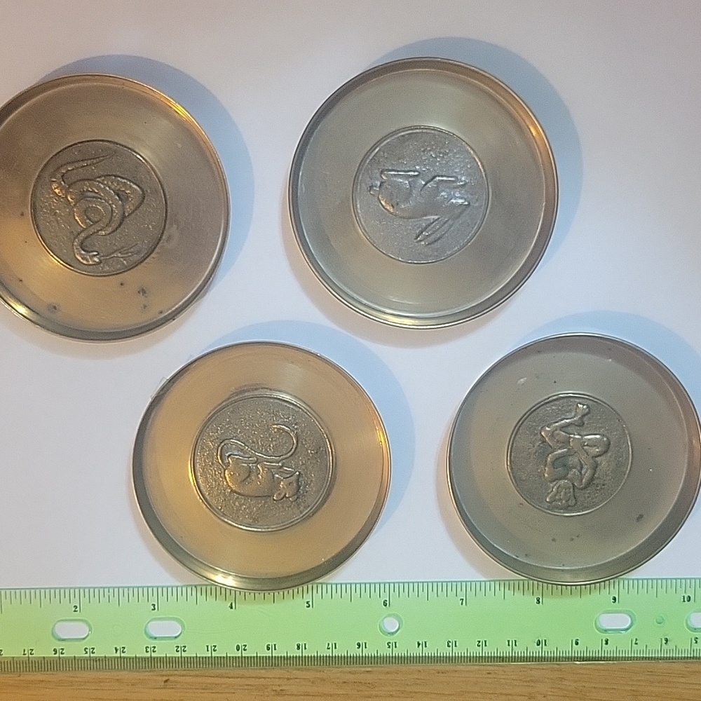 Set Of 4 brass coaster